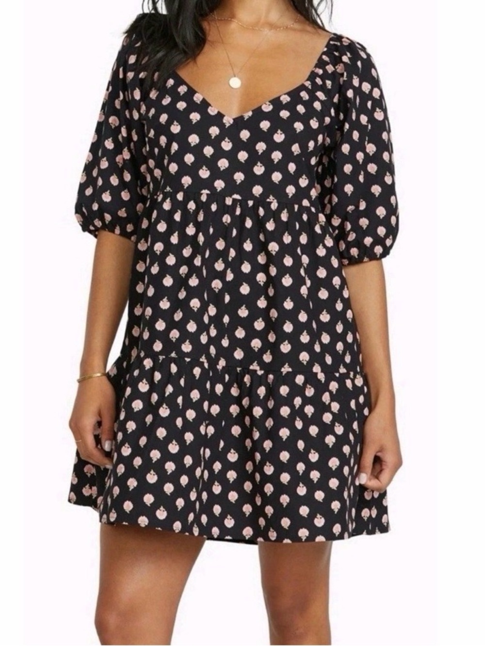 NWT Billabong Breezy Palms Cotton Babydoll Sundress 100% Cotton Size XS - Picture 1 of 8